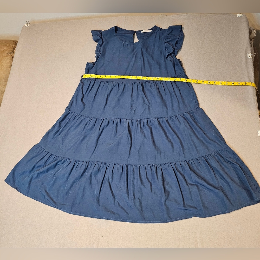 Kirundo Blue Dress Tiered Design Size M - Picture 3 of 7